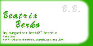 beatrix berko business card